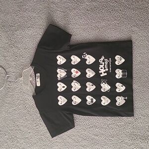 Comme de Garcons PLAY Holiday Emoji  Short Sleeve T-shirt Black Size Small